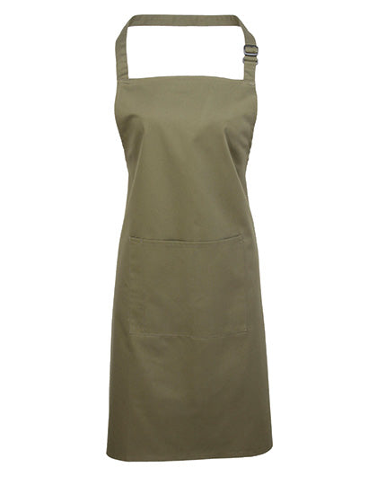 Colours Collection Bib Apron With Pocket in Olive (ca. Pantone 378C), Größe 72 x 86 cm
