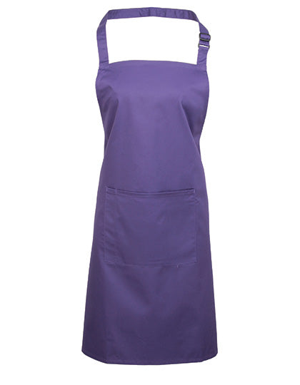 Colours Collection Bib Apron With Pocket in Purple (ca. Pantone 269C), Größe 72 x 86 cm