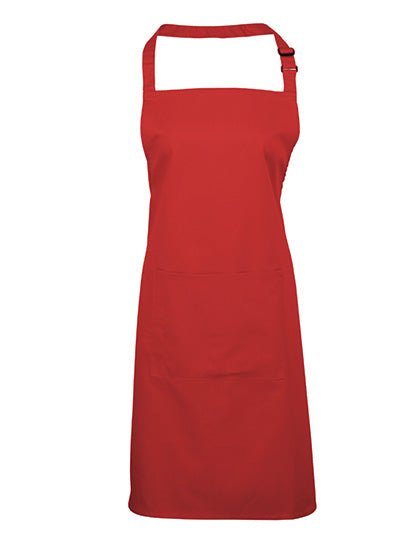 Colours Collection Bib Apron With Pocket in Red (ca. Pantone 200C), Größe 72 x 86 cm