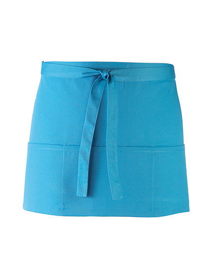 Colours Collection 3-Pocket Apron in Turquoise (ca. Pantone 312C), Größe 60 x 33 cm