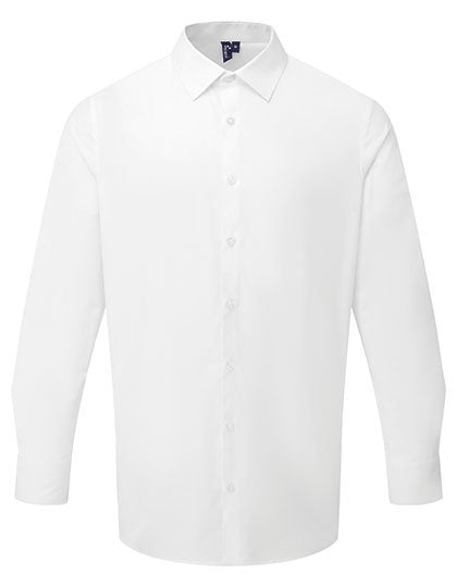 Men’s Long Sleeve ‘Recyclight’ Poplin Shirt in White, Größe 5XL