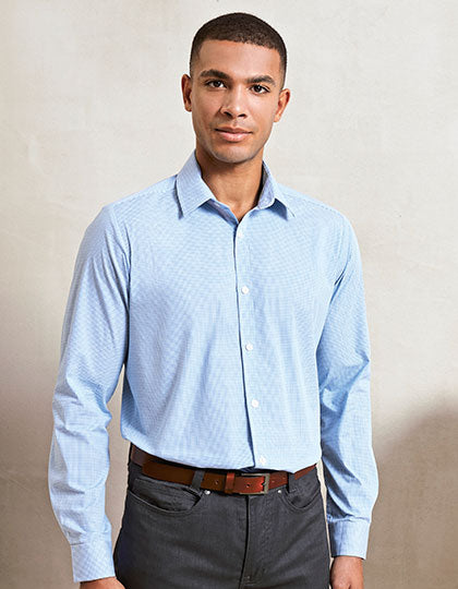 Men´s Microcheck (Gingham) Long Sleeve Cotton Shirt