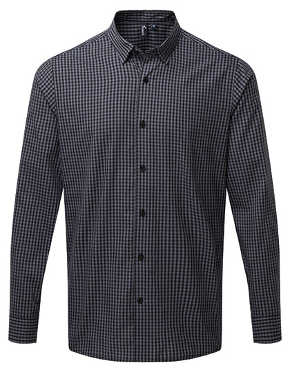 Men´s Maxton Check Long Sleeve Shirt in Steel (ca. Pantone 431C), Größe 3XL