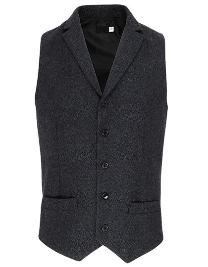 Men´s Herringbone Waistcoat in Charcoal (ca. Pantone 6 U), Größe XXL