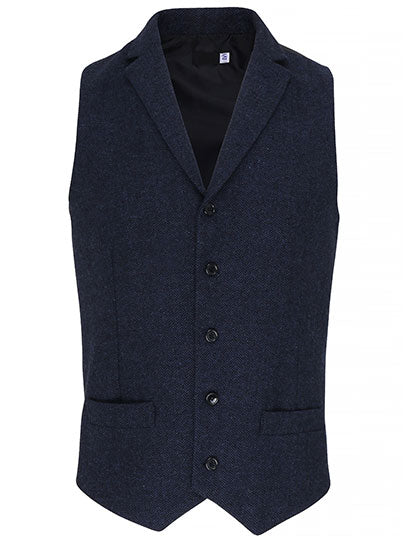 Men´s Herringbone Waistcoat in Navy (ca. Pantone 2766C), Größe XXL