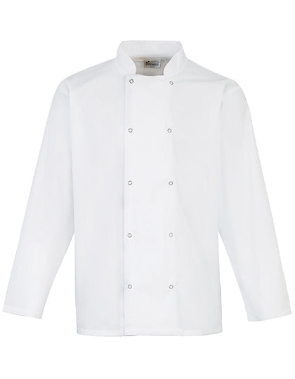 Chef´s Long Sleeve Stud Jacket in White, Größe 5XL /52 (24)