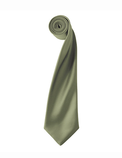 Colours Collection Satin Tie in Olive (ca. Pantone 378C), Größe 144 x 8,5 cm
