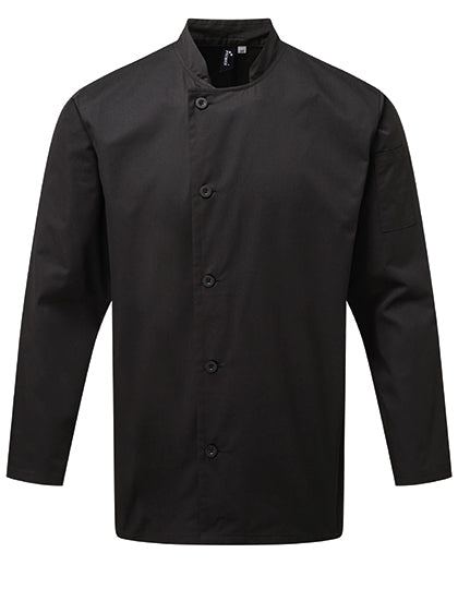 Essential Long Sleeve Chef´s Jacket in Black (ca. Pantone Black C), Größe 5XL /52 (24)