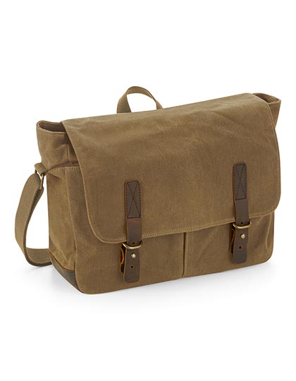 Heritage Waxed Canvas Messenger in Desert Sand, Größe 34 x 26 x 12 cm