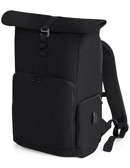 Q-Tech Charge Roll-Top Backpack in Black, Größe 31 x 45 x 17 cm