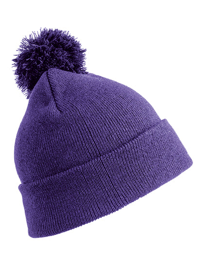 Pom Pom Beanie in Purple, Größe One Size