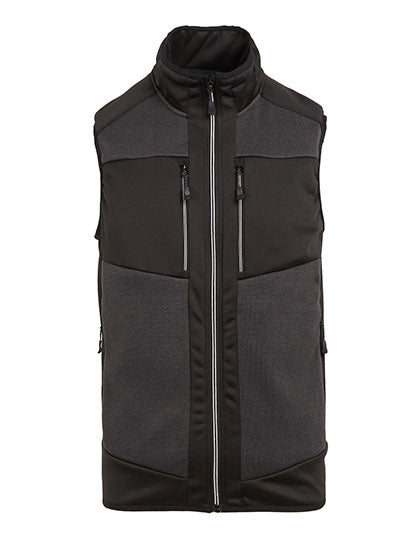 E-volve Unisex Knit Effect Stretch Bodywarmer in Ash (Heather), Größe 3XL