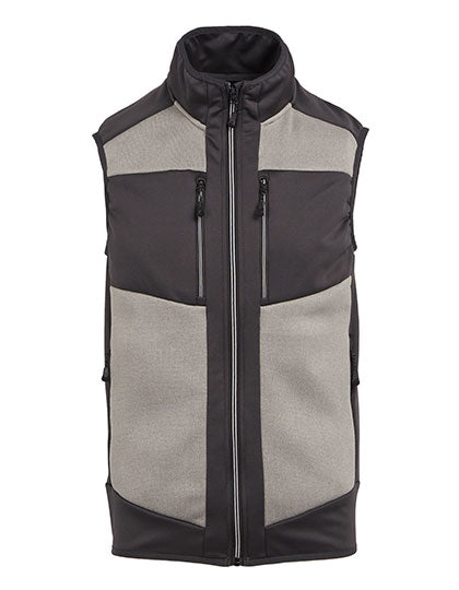 E-volve Unisex Knit Effect Stretch Bodywarmer in Mineral Grey, Größe 3XL