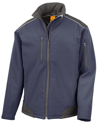 Ripstop Soft Shell Workwear Jacket With Cordura Panels in Navy, Größe 4XL