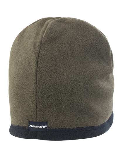 Reversible Microfleece Bob Hat in Olive Green, Größe L