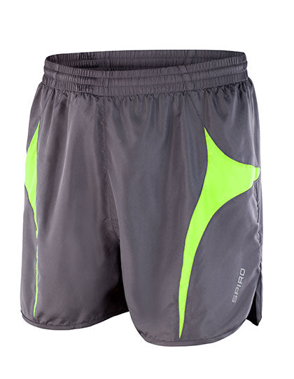 Micro Lite Running Shorts in Grey/Lime, Größe XXL
