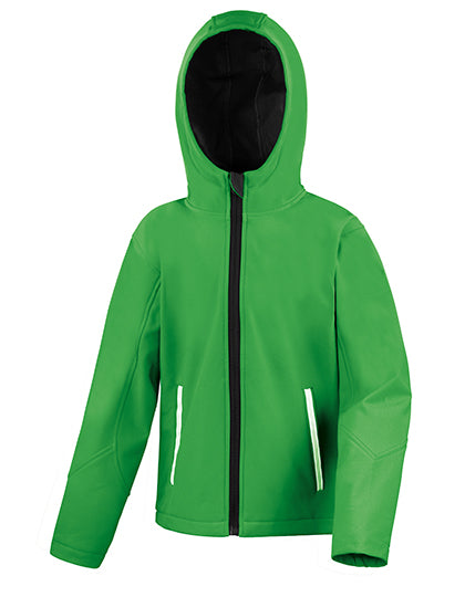 Junior TX Performance Hooded Soft Shell Jacket in Vivid Green, Größe L (9-10)