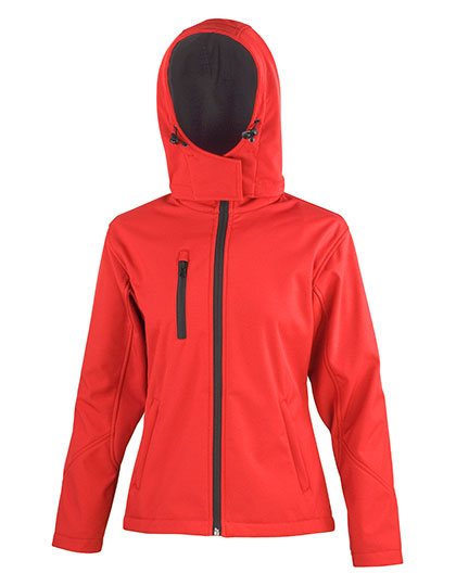Women´s TX Performance Hooded Soft Shell Jacket in Red, Größe XXL