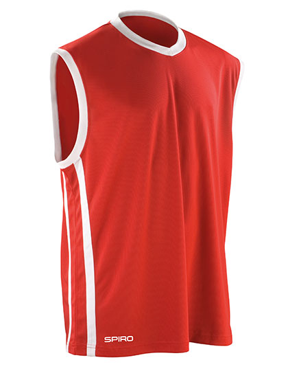 Men´s Basketball Quick Dry Top in Red, Größe XS