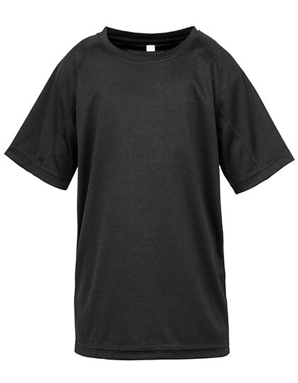 Junior Performance Aircool Tee in Black, Größe L (9-10)