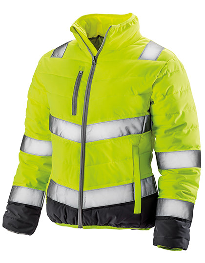 Women´s Soft Padded Safety Jacket in Fluorescent Yellow, Größe XL