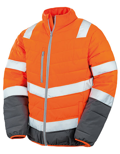 Men´s Soft Padded Safety Jacket in Fluorescent Orange, Größe 4XL
