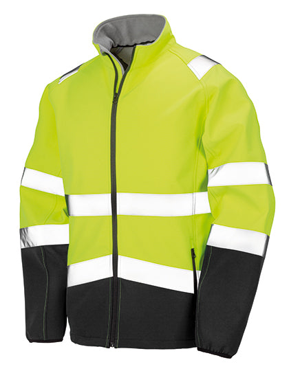 Printable Safety Softshell Jacket in Fluorescent Yellow, Größe 4XL
