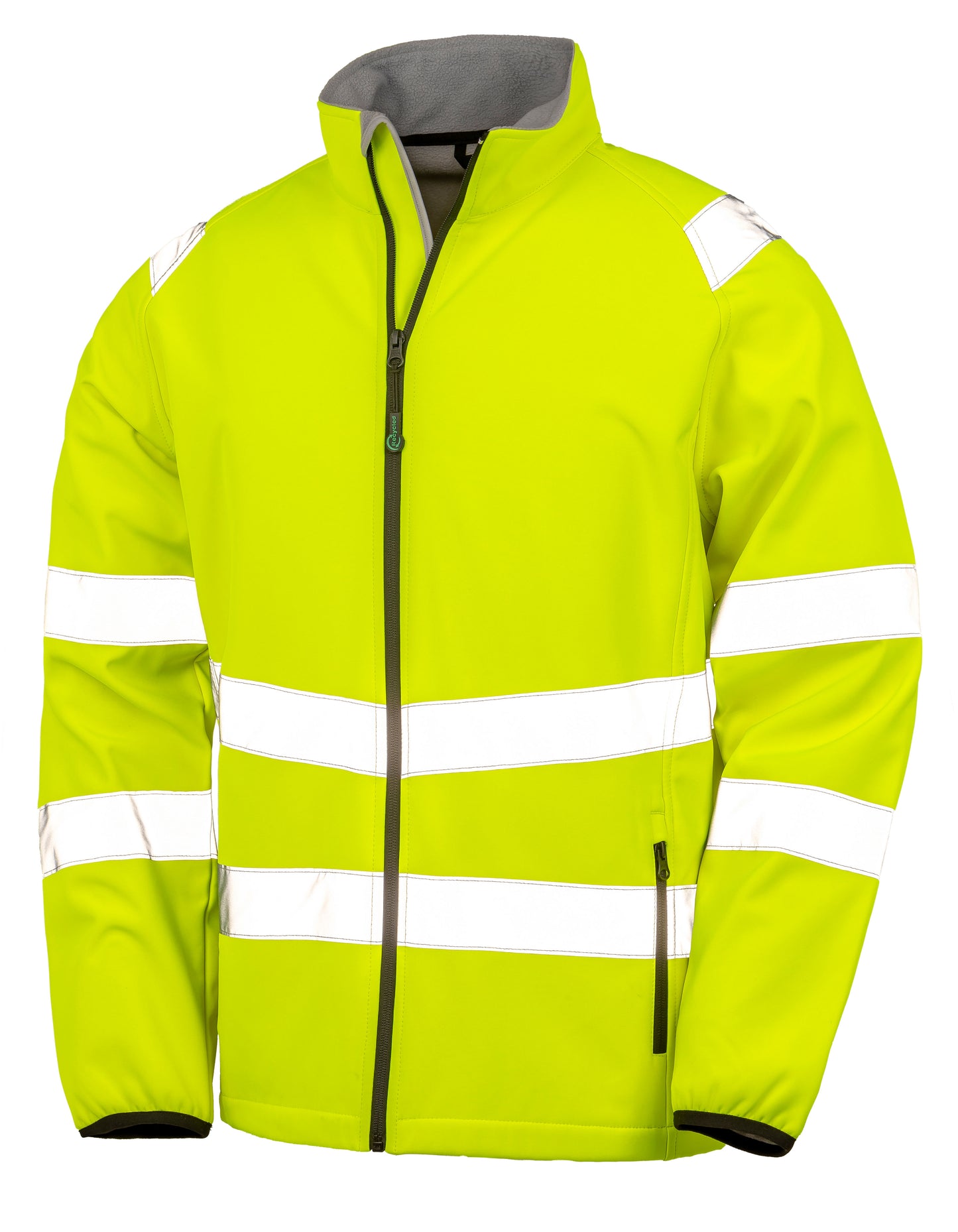 Recycled Printable Safety Softshell Jacket in Fluorescent Yellow, Größe 4XL