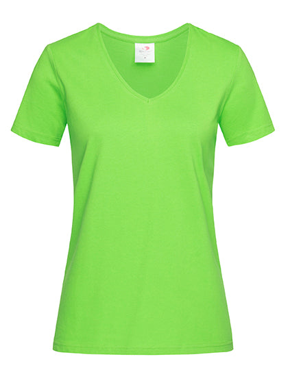 Classic-T V-Neck Women in Kiwi Green, Größe XL