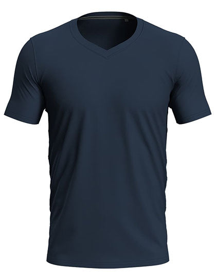 Stretch-T V-Neck in Blue Midnight, Größe 3XL