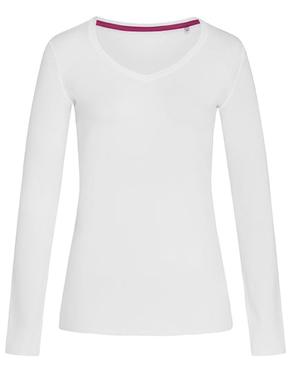Stretch Long Sleeve Women in White, Größe XS
