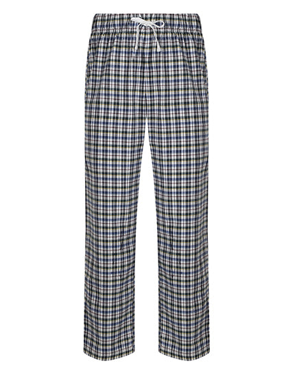 Men´s Tartan Lounge Pants in White-Multi Check, Größe XXL