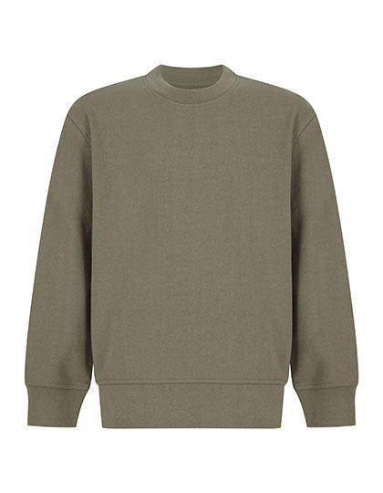 Kids' Sustainable Fashion Curved Hem Sweat in Khaki, Größe 11/12 years