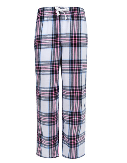 Kids´ Tartan Lounge Pants in White-Pink Check, Größe 13 years