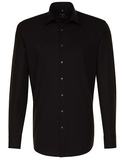 Men´s Shirt Regular Fit Long Sleeve in Black, Größe 48