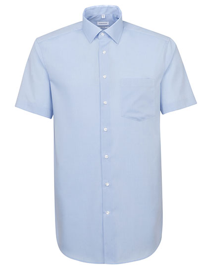 Men´s Shirt Regular Fit Short Sleeve in Light Blue, Größe 48
