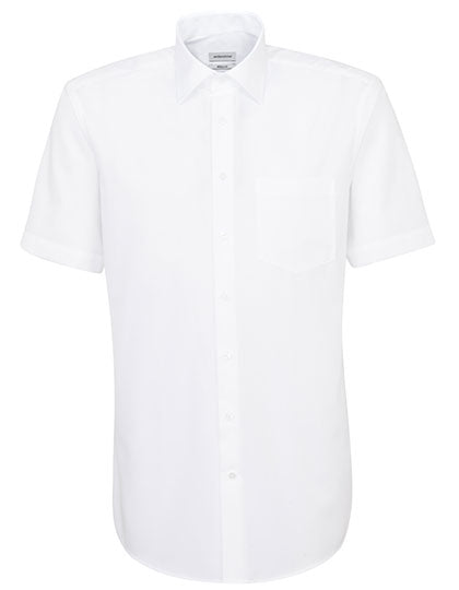 Men´s Shirt Regular Fit Short Sleeve in White, Größe 48