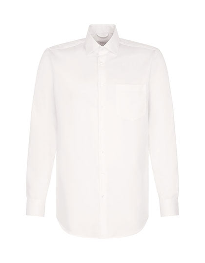 Men´s Shirt Regular Fit Fine Twill Longsleeve in White, Größe 48