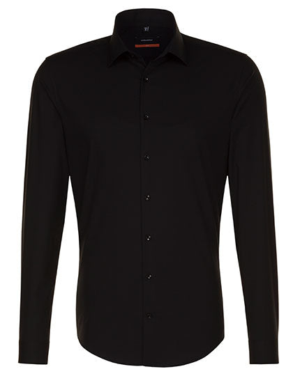 Men´s Shirt Slim Fit Long Sleeve in Black, Größe 45
