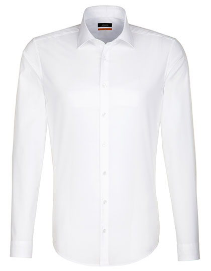 Men´s Shirt Slim Fit Long Sleeve in White, Größe 45