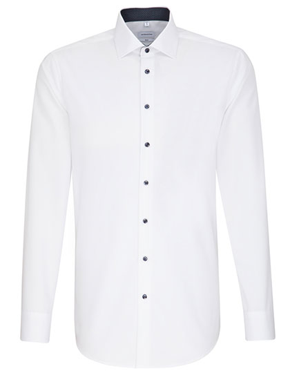 Men´s Shirt Poplin Slim Fit Long Sleeve in White, Größe 45