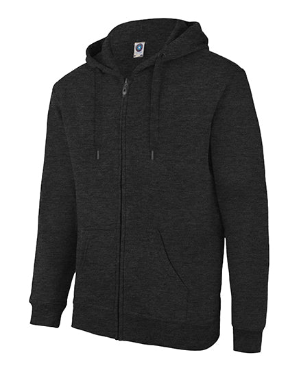 Zip Through Hooded Sweat Jacket in Dark Heather, Größe XXL