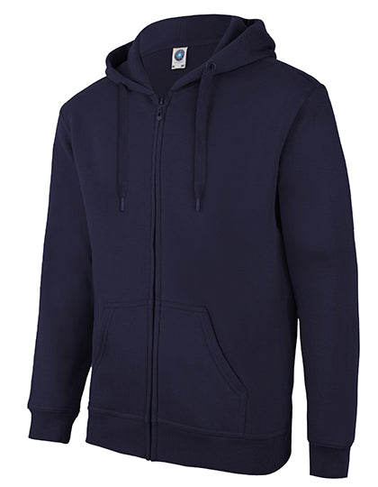 Zip Through Hooded Sweat Jacket in Deep Navy, Größe 3XL