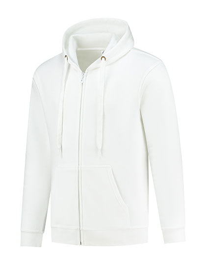 Zip Through Hooded Sweat Jacket in White, Größe XXL