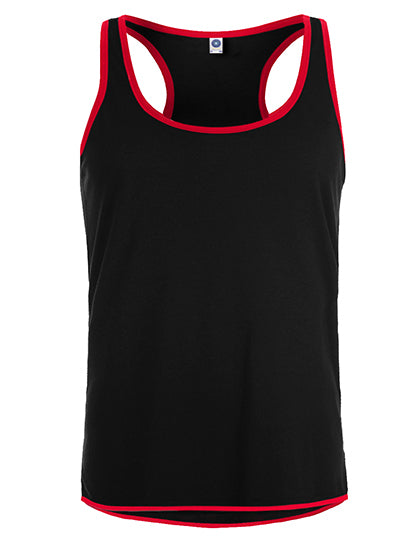 Men´s Contrast Sports Vest in Black, Größe XXL
