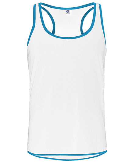 Men´s Contrast Sports Vest in White, Größe XXL