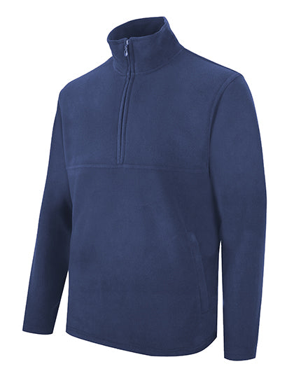 Zip Neck Fleece in Navy Blue, Größe XXL