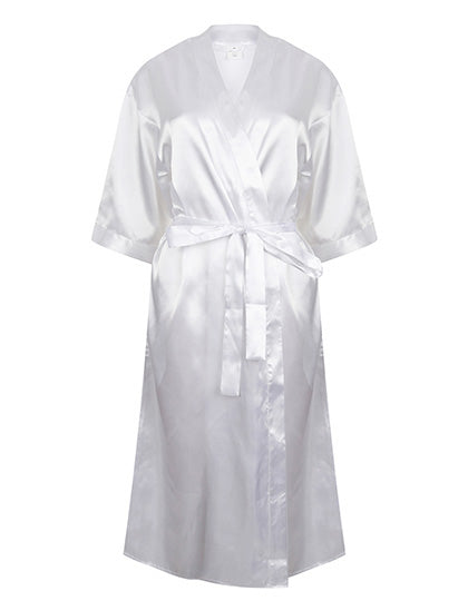 Ladies´ Satin Robe in White, Größe XL/XXL
