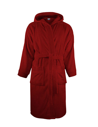 Bathrobe Hooded in Burgundy, Größe XXL/3XL