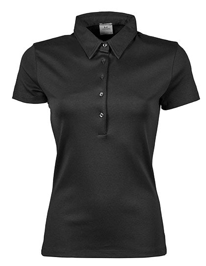 Women´s Pima Cotton Polo in Black, Größe XXL
